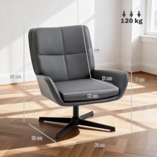 Butaca PU Gris Giratoria