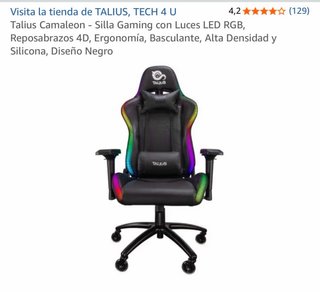 Silla Gaming Talius Negra con Luces LED