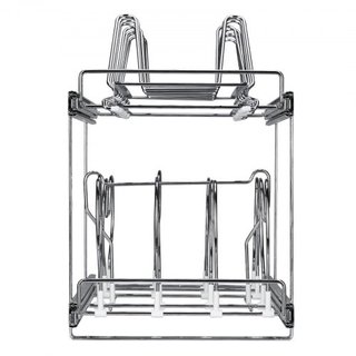 Soporte para Sartenes y Ollas, Organizador Expandible de 2 Niveles para Sacar de Debajo del Gabinete, Soportes para Bandejas de Hornear, Divisores de Alambre Ajustables, Soporte para Tapas de Acer...