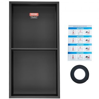 Nicho de Ducha Sin Azulejos de 33.02 x 63.5 cm de Acero Inoxidable 304, Nicho Recesado de Pared con Estantes Dobles, Nicho Moderno Sellado, Resistente al Agua y a la Oxidación para Almacenamiento ...