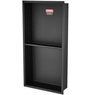 Nicho de Ducha Sin Azulejos de 33.02 x 63.5 cm de Acero Inoxidable 304, Nicho Recesado de Pared con Estantes Dobles, Nicho Moderno Sellado, Resistente al Agua y a la Oxidación para Almacenamiento ...