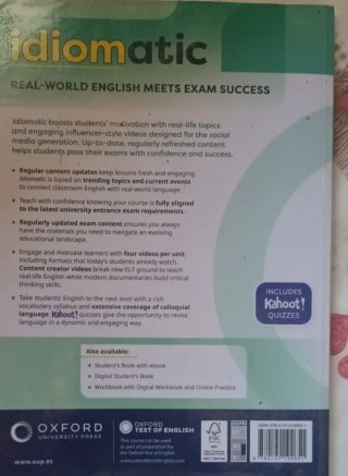 Libro de Inglés Idiomatic Student's; Oxford