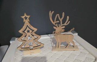 Set due decorazioni Natalizie in legno