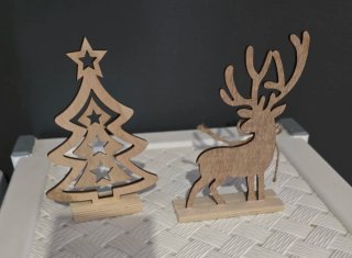 Set due decorazioni Natalizie in legno