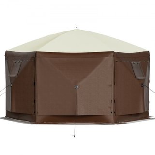 Tienda de Pantalla Gazebo, 10 x 10 pies, Carpa de Refugio de Camping Plegable de 6 Lados con Ventanas de Malla, Bolsa de Transporte Portátil, Estacas para el Suelo, Grandes Carpas de Sombra para C...
