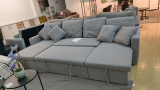 Sofá modular gris de tela