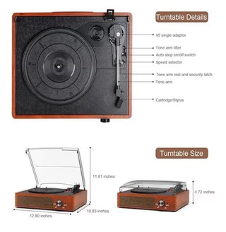 Tocadiscos Bluetooth vintage como nuevo con caja