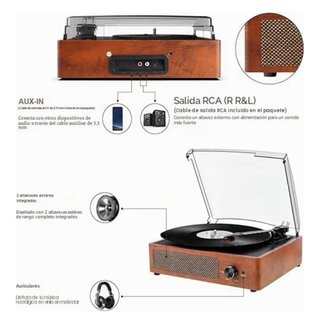 Tocadiscos Bluetooth vintage como nuevo con caja