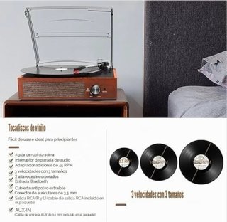 Tocadiscos Bluetooth vintage como nuevo con caja