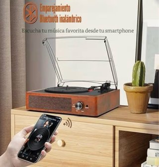 Tocadiscos Bluetooth vintage como nuevo con caja
