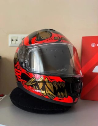 Casco Moto LS2 DRAKO Dragón Negro/Rojo