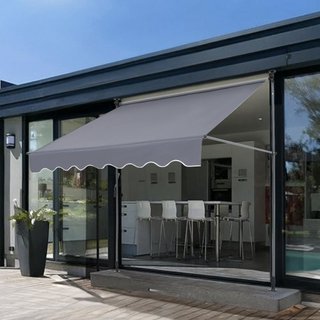 Toldo Retráctil Manual, Toldo Retráctil para Patio Exterior de 78" con Refugio Solar, Toldo Ajustable para Puerta de Patio y Ventana con Cortina de Sombra de 39" para Jardín, Patio, Balcón