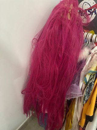 Peluca rosa KPOP disfraz infantil