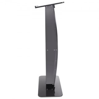 Podio Acrílico, 119 cm de Altura, Soporte de Podio Acrílico con Amplia Superficie de Lectura y Estante de Almacenamiento, Púlpitos Acrílicos Transparentes de Pie para Iglesia Oficina Escuela, Negro