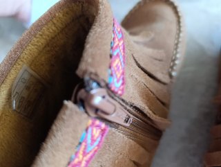 Botines Tejanos Flecos Mocasín Marrones