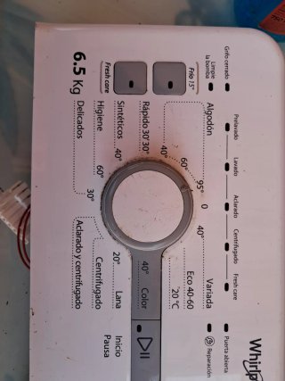 Panel lavadora Whirlpool 6.5 Kg