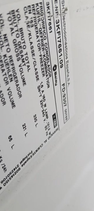 NEVERA COMBI BALAY NO FROST ENERGÍA A+