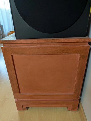 Mueble TV madera de teka y cristal