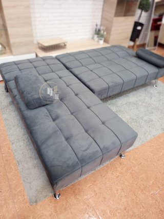 Sofá Cama Chaise Longue Gris