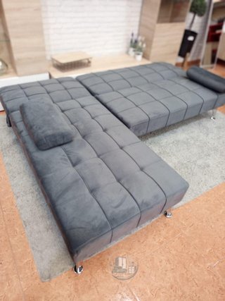 Sofá Cama Chaise Longue Gris