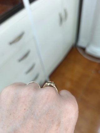 Anillo oro 18k inicial L