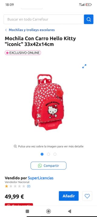 Mochila Hello Kitty con ruedas
