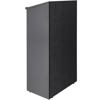 Podio, soporte de 119 cm con 4 ruedas giratorias, podio de madera con estantes de almacenamiento y escritorio inclinado, atriles y podios para iglesia, oficina, escuela, hogar, negro