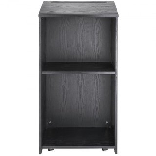 Podio, soporte de 119 cm con 4 ruedas giratorias, podio de madera con estantes de almacenamiento y escritorio inclinado, atriles y podios para iglesia, oficina, escuela, hogar, negro