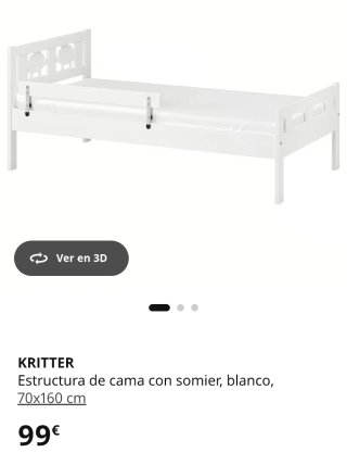 Cama infantil KRITTER 70x160 cm blanca