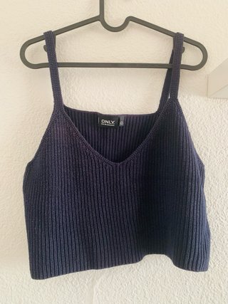 Top de punto ONLY azul talla M