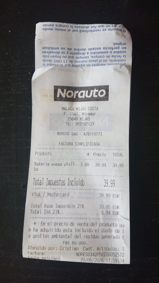 Batería Moto Yuasa YTX7L-BS nueva a	 50% dto