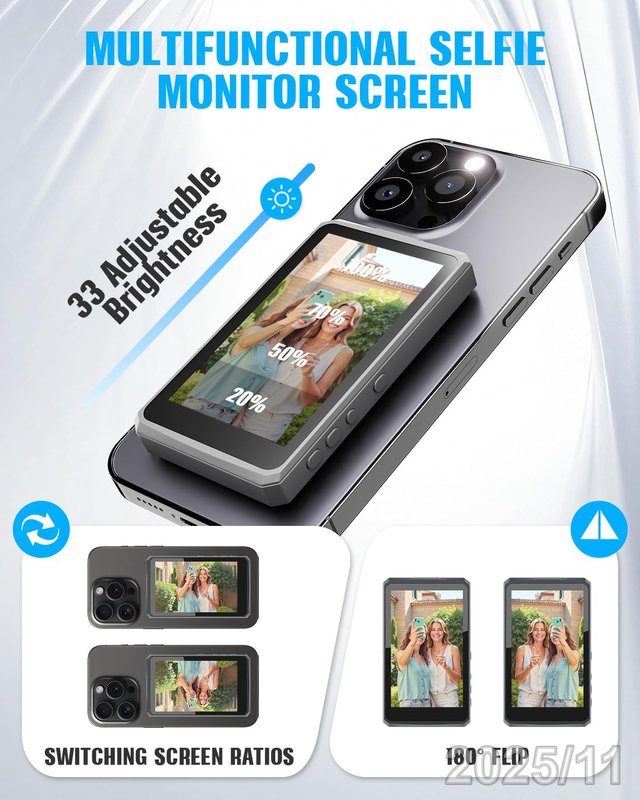 VERDELLE Pantalla Magnetica Selfie Vlog iPhone 4K