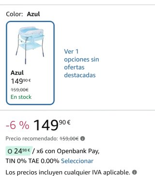 Cambiador Bañera Bebé color GRIS