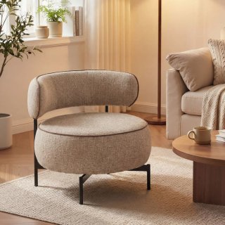 Butaca Salón Giratoria Tela Beige