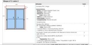 Balconeras PVC 180x225 con persianas