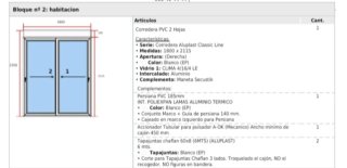 Balconeras PVC 180x225 con persianas
