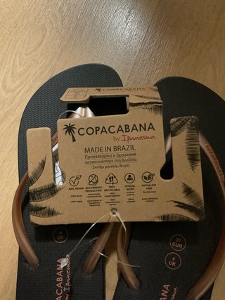 Chanclas Ipanema Copacabana Talla 37 Negro/Dorado.