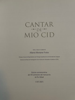 Cantar de mio Cid Edición conmemorativa