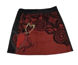 Falda Y2K Desigual Roja y Negra
