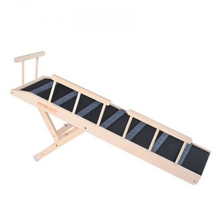 Rampas para Perros, Rampa Plegable para Mascotas para Cama, Rampa Ajustable para Perros Pequeños, Grandes, Viejos y Gatos, Rampa de Madera para Mascotas de 120 cm de Largo, Ajustable de 35 cm a 70...