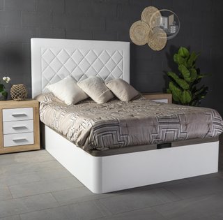 Canapé abatible de madera color blanco
