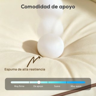 Butaca de salón en cuero sintético beige