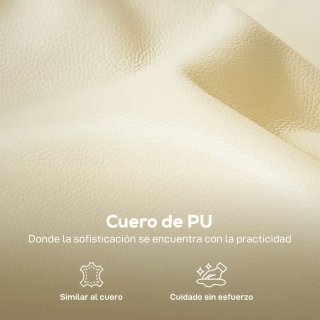 Butaca de salón en cuero sintético beige