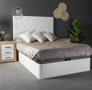 Canapé abatible de madera color blanco
