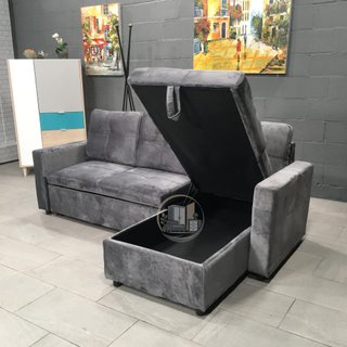 Sofá-cama chaise longue con arcón
