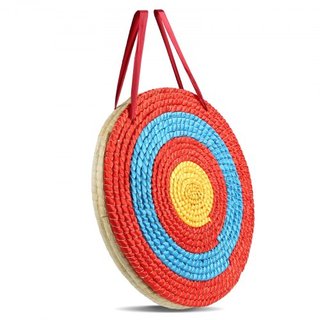 Bersaglio per Tiro con l'Arco, Bersaglio da 20'' a 3 Strati, Bersaglio Rotondo in Paglia Tradizionale per Tiro con l'Arco, Bersaglio per Frecce Fatto a Mano, Bersaglio Colorato in Corda per...