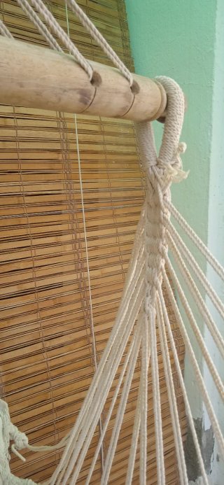 Hamaca Silla Colgante Beige y Blanca