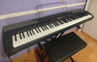 Teclado Thomann DP26 con soporte y pedal.
