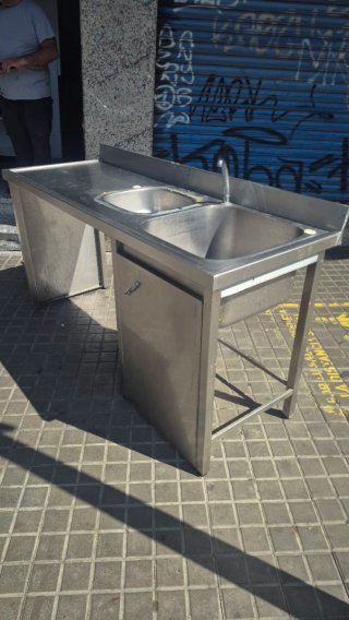 Fregadero industrial doble de acero inoxidable