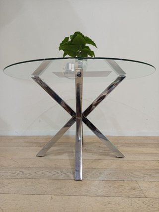 Mesa Redonda de Cristal Templado